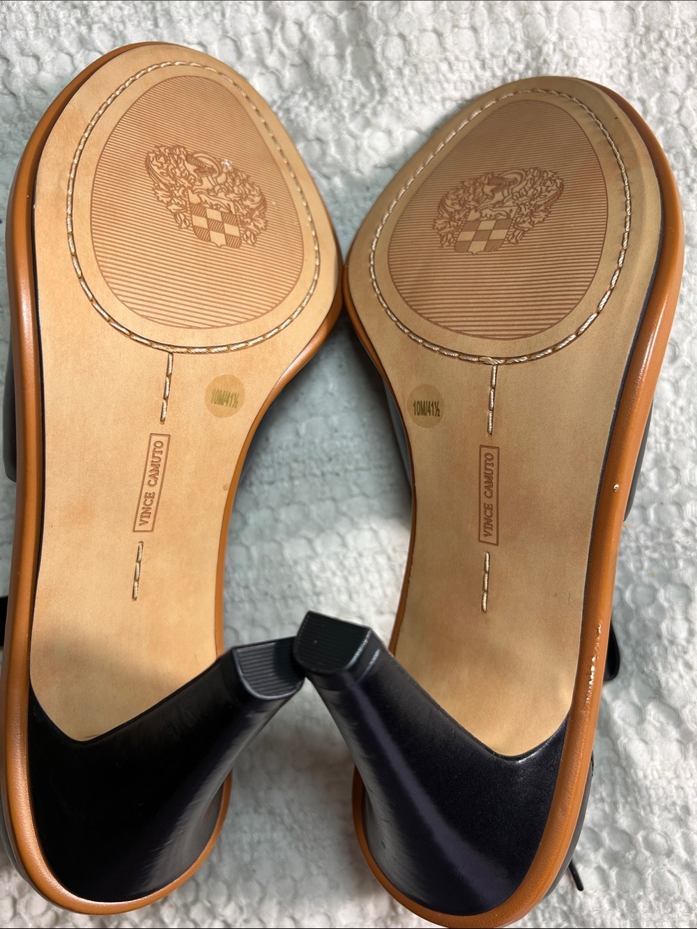 Black Leather Peep-Toe Slingback Heels size 10M - Picture 4 of 11